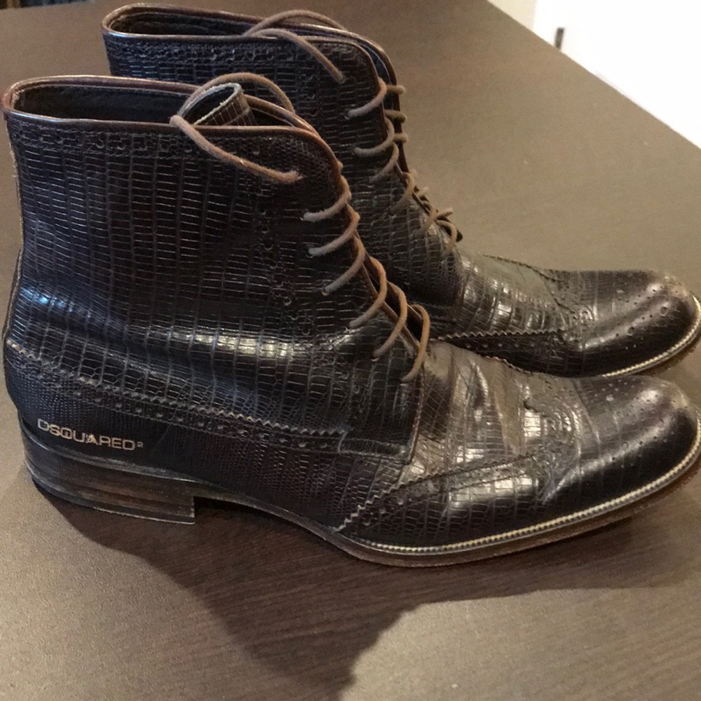 D-Squared mock croc boots